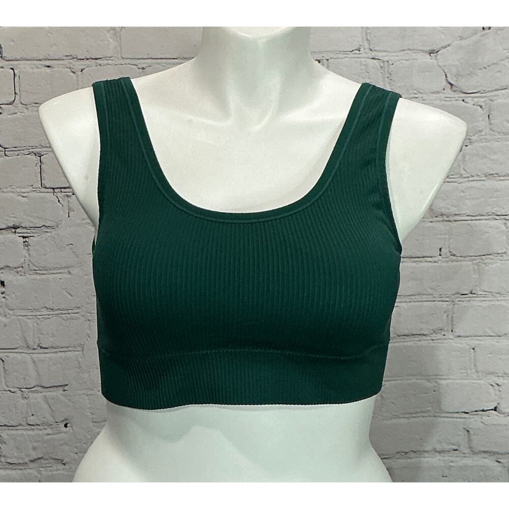Torrid Women's Dark Green Lightly Lined Seamless Rib Bralette (Size 2)